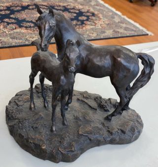 Franklin Bronze Horse Sculpture By Lanford Monroe " The Young Stallion " 1990