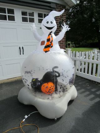 Halloween Airblown Lawn Inflatable Globe 6 Foot Ghosts Decoration Black Cat Bats