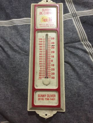 Vintage Metal Hardware Advertising Thermometer Sun - Do Sunny Oliver Lumberton Nc