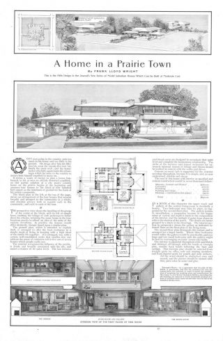 A Home In A Prairie Town - By Frank Lloyd Wright - Architecture - 1901