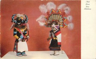 1950s Kachina Dolls Arizona Native American Indian Art Dexter Postcard 1169