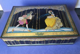 Huyler ' s Vintage Tin Lithograph Candy Box by Canco with Art Nouveau Graphics 2