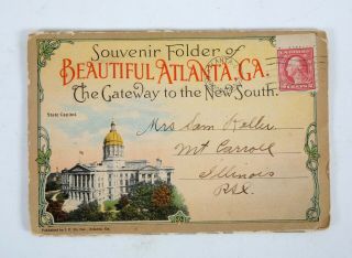 Early Souvenir Folder Of Atlanta Georgia Postcards 1916