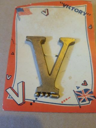 Ww2 Wwii V For Victory Pin On Cardboard