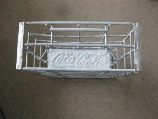 Vintage Coca - Cola Metal Coke Bottles Carrier Crate Holds 24