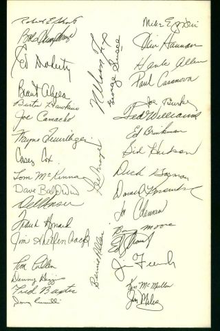 1969 Washington Senators Baseball Postcard Ted Williams Mgr Facsimile Autographs 2