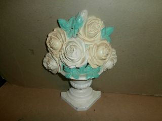Vintage Made In Usa Cast Iron 52 - 555 Rose Flowers In Urn Doorstop Hubley ?
