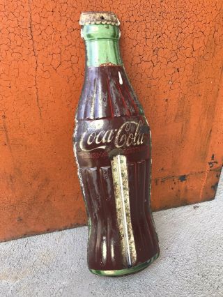 1960’s Coca Cola Bottle Thermometer Sign Robertson Usa Soda Ads