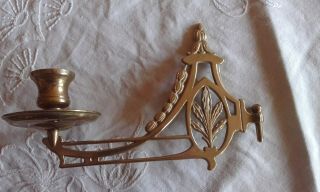 Vintage Single Swivel Brass Piano Wall Candle Holder / Sconce With Bracket 3