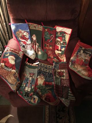 Vintage Needlepoint Christmas Stockings (9)