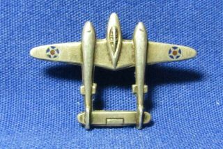 Wwii Sterling Army Air Forces P - 38 Fighter Plane Home Front Sweetheart Pin