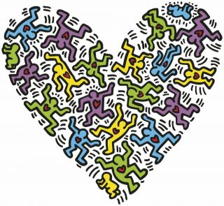 Haring,  Keith - Untitled,  1985 Heart - Art Print Poster 19 " X 13 " (2701 - 2)
