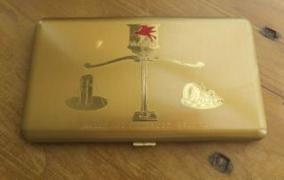 Rare Vintage Mobilgas Dealer Award From 1950s - 60s.  Gold Wadsworth Cigarette Case