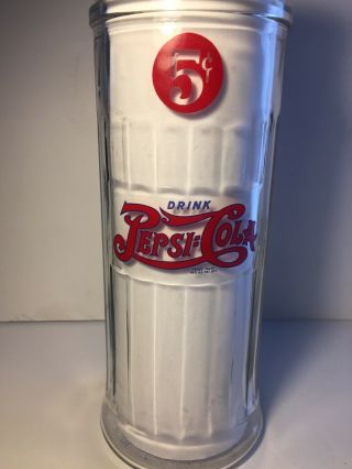 Vintage Style Pepsi - Cola Glass Straw Dispenser