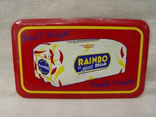 Vintage Rainbo Is Good Bread Tin Metal Advertising Door Push Press Sign