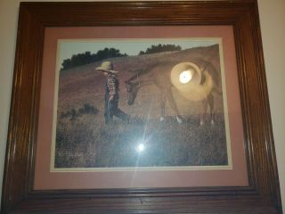 Jim Daly 1979 Framed Print Headed Home Boy & Horse Lithograph 17.  5 X 20.  5 Exc