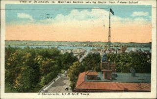 Davenport Iowa South From Palmer Chiropractic School Up - E - Nuf Tower 1923