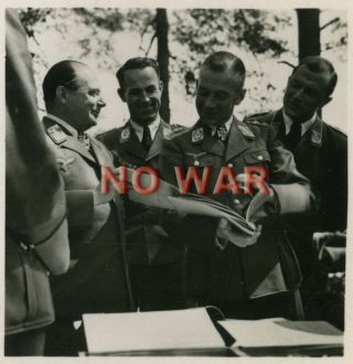 Wwii German War Photo Luftwaffe Generals Ernst Udet & Hans Jeschonnek Meeting
