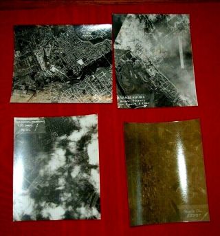 HISTORIC GROUPING OF 14 ARMY AIR CORPS IN FLIGHT & 1 DOWNED GERMAN PLANE PHOTOS 2