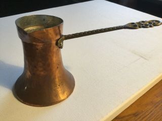 Vtg.  Hammered Copper Brass Handle Dipper Pourer W/spout Ladle Kitchen Metalware