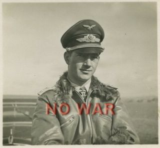 Wwii German War Photo Luftwaffe Pilot Friedrich Joppien The Knight Cross Holder
