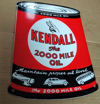 Kendall Can Oil Gas Gasoline Porcelain Advertising Sign