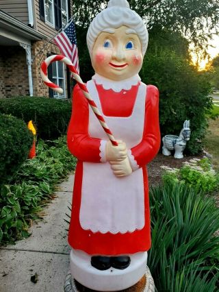Union Mrs.  Claus W/cane Lighted Christmas Blow Mold 40 " Featherstone Design 1994
