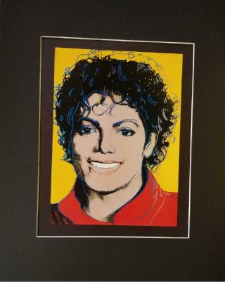 Andy Warhol " Michael Jackson " Matted Off - Set Color Lithograph 1998
