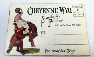 Vintage Souvenir Postcard Folder Cheyenne,  Wyo.