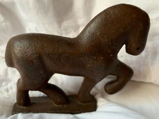 Antique Cast Iron Horse 4’ Child Door Stop Rare