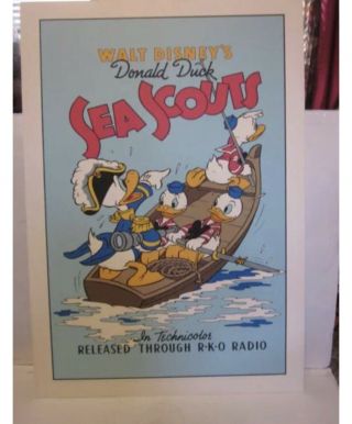Walt Disney’s Donald Duck Sea Scouts Serigraph Poster In Color 22.  5 X 31 Ex,