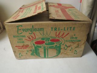 Vintage 1962 Evergleam Tri - Lite Electric Revolving Light Stand For Aluminum Tree