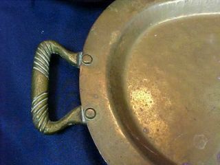 Vintage Brass Platter with Handles 3 Copper Bowls Hand Hammered Design 2