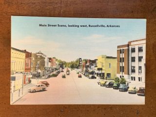 Arkansas Ar,  Russellville,  Main Street Looking West,  Ca 1940