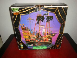 2006 Lemax Spooky Town The Pillager Pirate Ship Halloween Animated Lights&sound