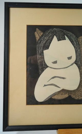 Kaoru Kawano (1916 - 1965) C1950 Signed Japanese Woodblock Print 
