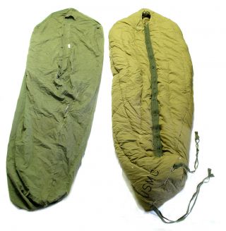 Vintage Us Military M - 1949 Arctic Mountain Down Sleeping Bag With Cover Usmc
