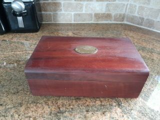 Vintage Jack Daniels Distillers Wooden Box W/brass Label Jewelry Box