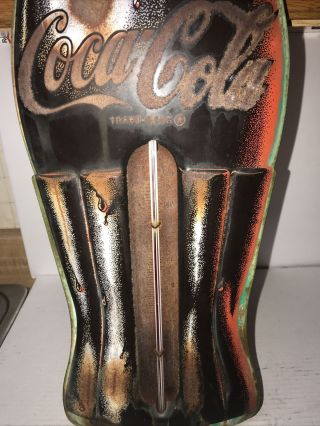 Antique vintage Coca - Cola thermometer 29 inches tall 3