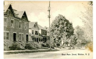 Walden Ny - West Main Street Houses - Postcard Orange County