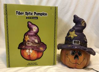 Fiber Optic Pumpkin 12” Tall Continuous Color Changes Cute