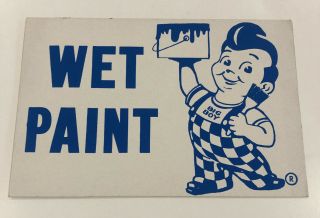 Vintage Wet Paint Advertising Sign Big Boy Paint