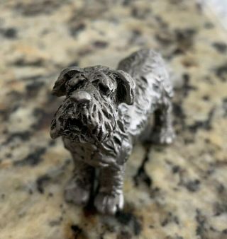Hudson Pewter Dog Miniature Signed Phillip Kraczkowski 1978