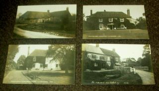 4 X 1920 Bishopstone Near Salisbury Real Photo Postcards Houses Lower Hill Wilts
