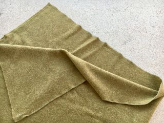 Authentic Wwii Us Army Od Wool Blanket,  Dry - Cleaned & Very Good,  Owner