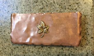 Antique Art,  Crafts Mvmt Drumgold Hand Hammered Copper Box 402 Gold Leaf Top