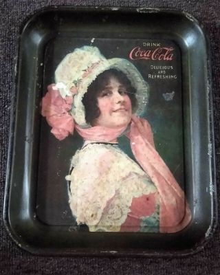 Very Rare 1914 Coca - Cola " Betty " Metal Serving Tray.  L@@k