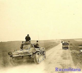 Best German Panzermen Topside On Pzkw.  Iii Panzer Tank Passing On Road