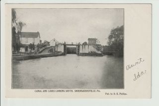 Shoemakersville Pennsylvania Canal & Locks By Dk Phillips Victorian Pa Unposted