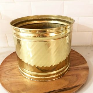 Vintage Bristol Brass 7 " Planter Pot Bin Usa Made